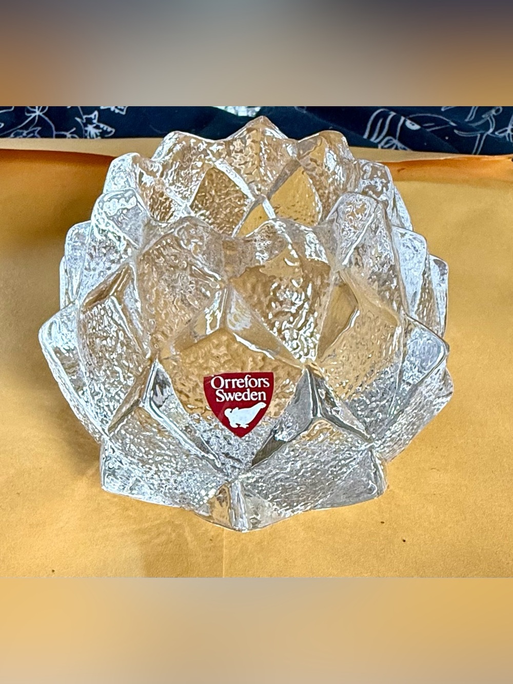 Orrefors Sweden Crystal Votive Candle Holder